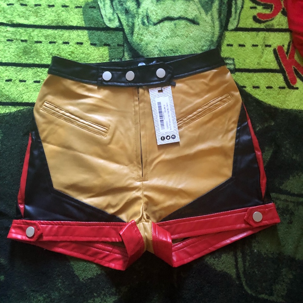Brand New Boohoo Leather Look Shorts